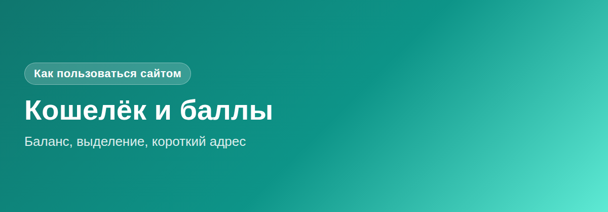 Кошелёк и баллы